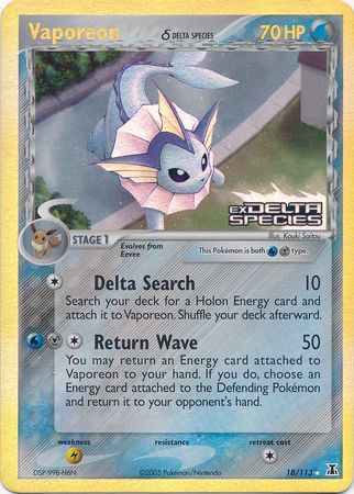 Vaporeon (18/113) (Delta Species) (Stamped) [EX: Delta Species] | Fandemonia Ltd