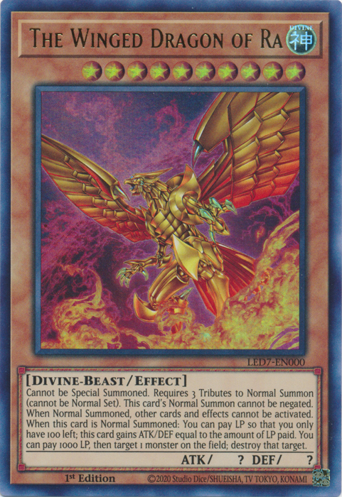 The Winged Dragon of Ra (Alternate Art) [LED7-EN000] Ultra Rare | Fandemonia Ltd