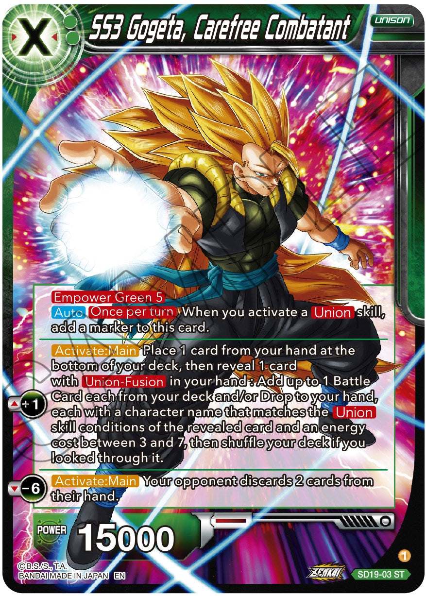 SS3 Gogeta, Carefree Combatant (SD19-03) [Dawn of the Z-Legends] | Fandemonia Ltd