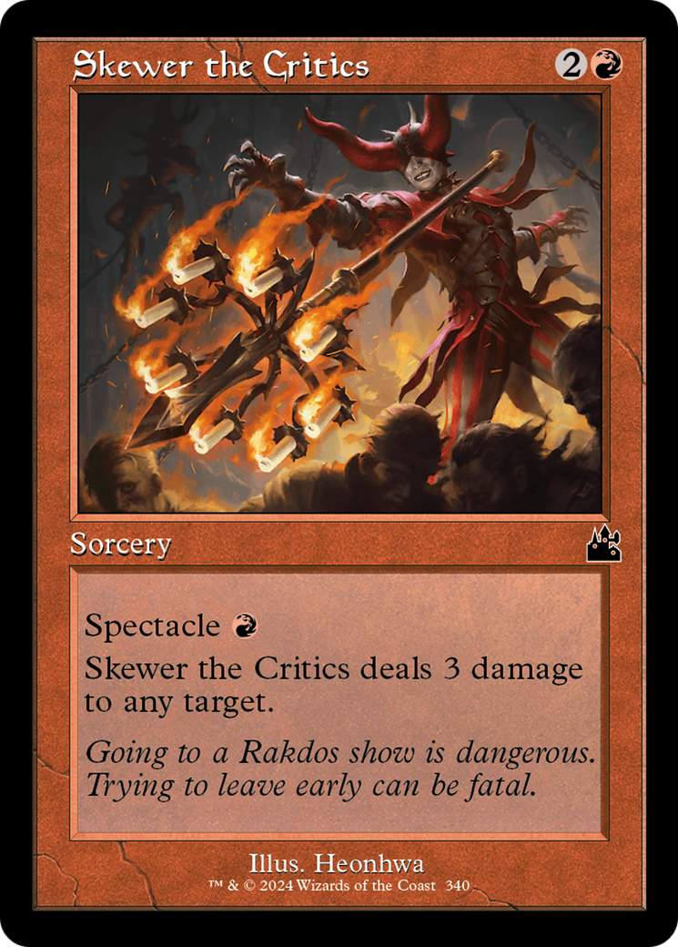 Skewer the Critics (Retro Frame) [Ravnica Remastered] | Fandemonia Ltd