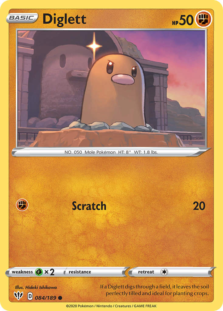 Diglett (084/189) [Sword & Shield: Darkness Ablaze] | Fandemonia Ltd