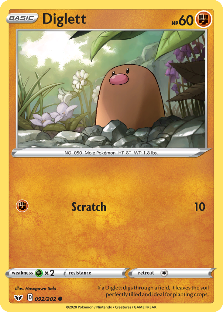 Diglett (092/202) [Sword & Shield: Base Set] | Fandemonia Ltd