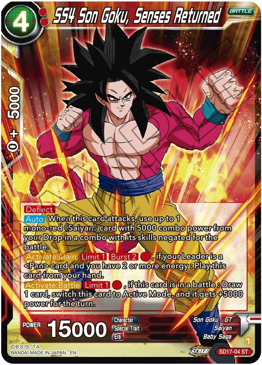 SS4 Son Goku, Senses Returned (SD17-04) [Dawn of the Z-Legends] | Fandemonia Ltd