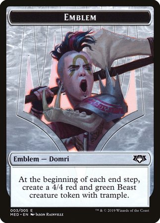 Emblem - Domri, Chaos Bringer [Mythic Edition Tokens] | Fandemonia Ltd