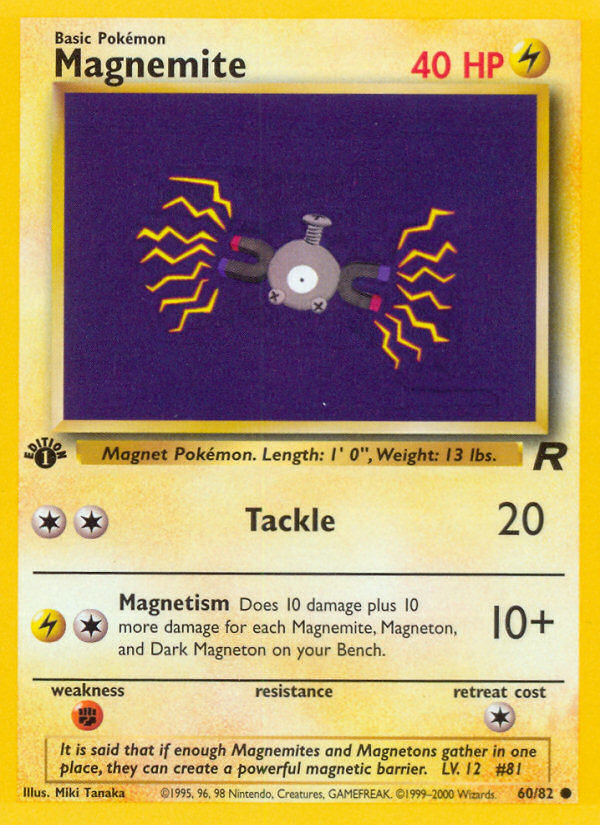 Magnemite (60/82) [Team Rocket 1st Edition] | Fandemonia Ltd