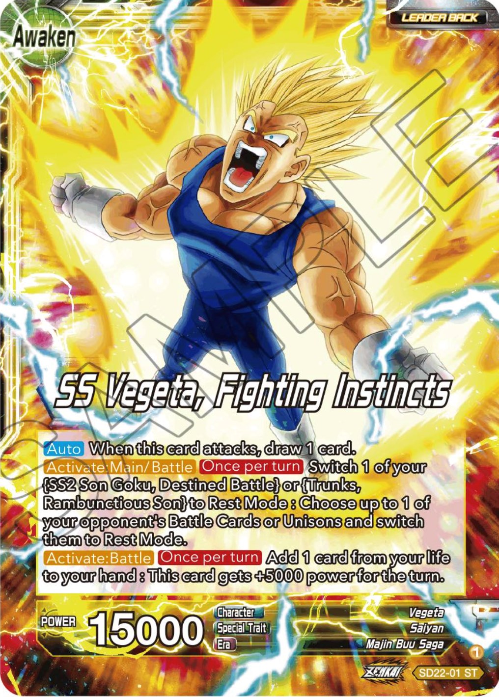 Vegeta // SS Vegeta, Fighting Instincts (Starter Deck Exclusive) (SD22-01) [Power Absorbed] | Fandemonia Ltd