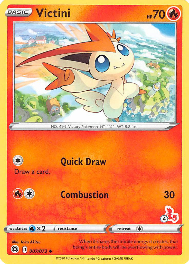 Victini (007/073) (Cinderace Stamp #4) [Battle Academy 2022] | Fandemonia Ltd