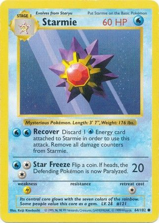 Starmie (64/102) [Base Set Shadowless Unlimited] | Fandemonia Ltd