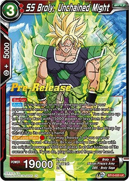 SS Broly, Unchained Might (BT13-025) [Supreme Rivalry Prerelease Promos] | Fandemonia Ltd