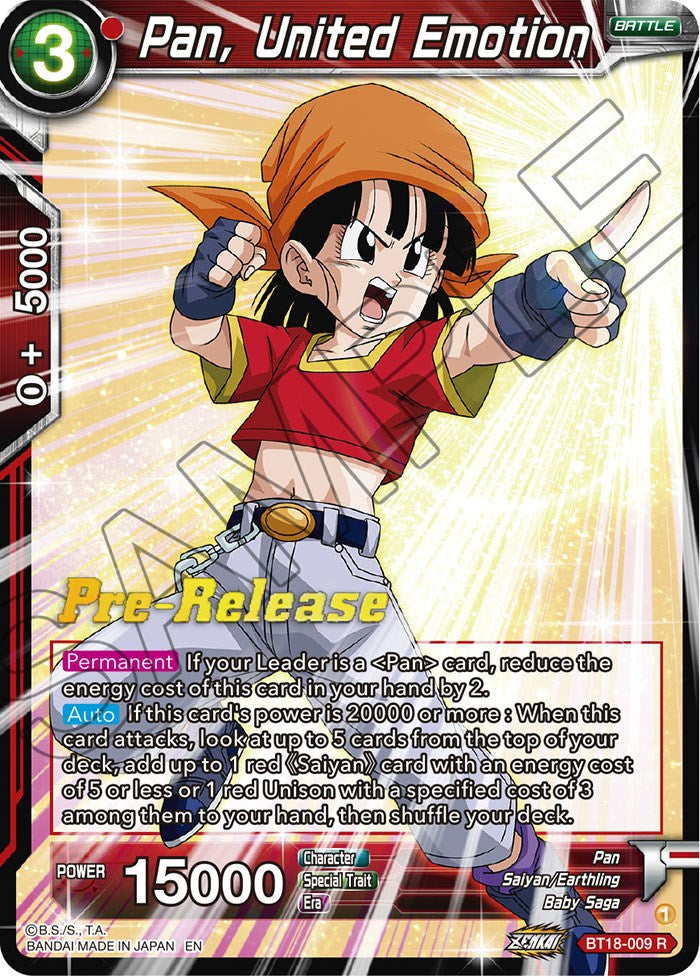 Pan, United Emotion (BT18-009) [Dawn of the Z-Legends Prerelease Promos] | Fandemonia Ltd