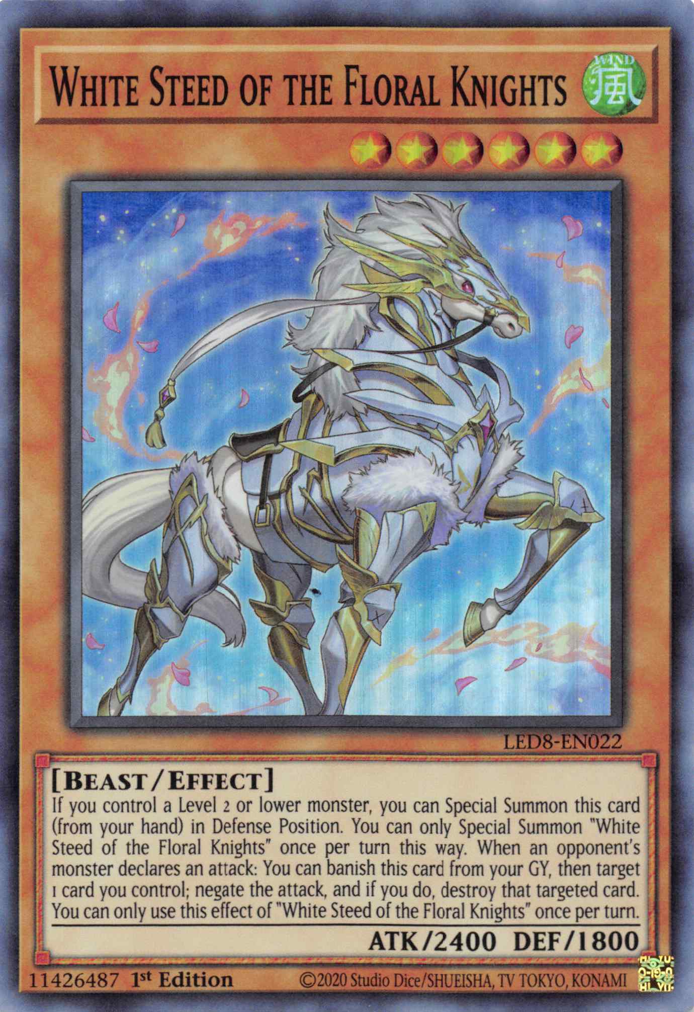 White Steed of the Floral Knights [LED8-EN022] Super Rare | Fandemonia Ltd