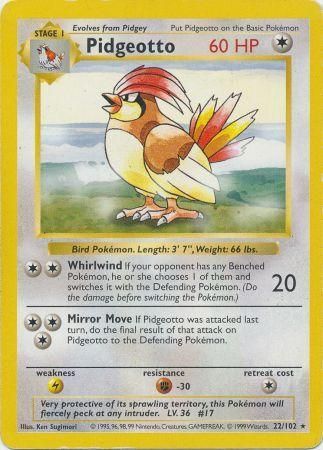 Pidgeotto (22/102) [Base Set Shadowless Unlimited] | Fandemonia Ltd