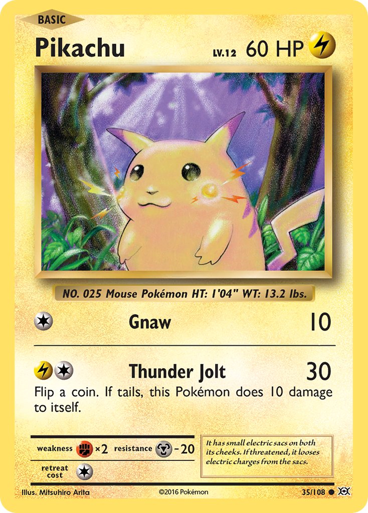 Pikachu (35/108) (Theme Deck Exclusive) (Cracked Ice Holo) [XY: Evolutions] | Fandemonia Ltd