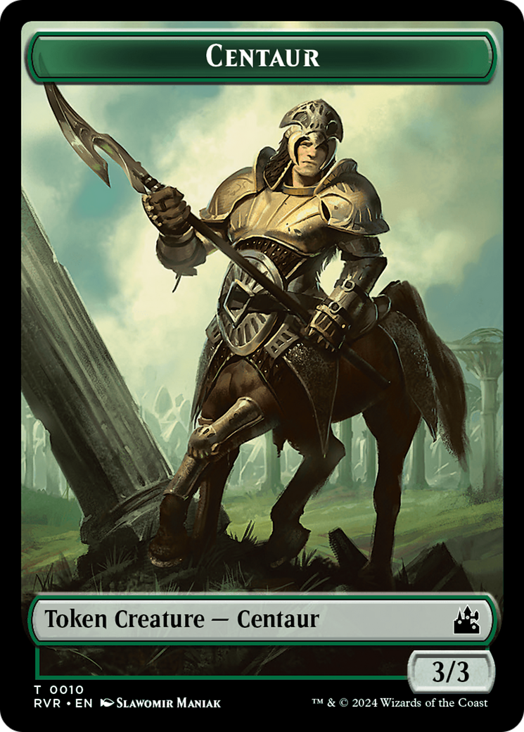 Elf Knight // Centaur Double-Sided Token [Ravnica Remastered Tokens] | Fandemonia Ltd