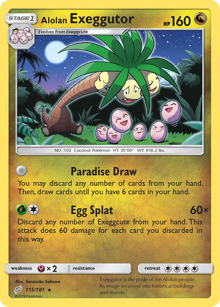 Alolan Exeggutor (115/181) [Sun & Moon: Team Up] | Fandemonia Ltd