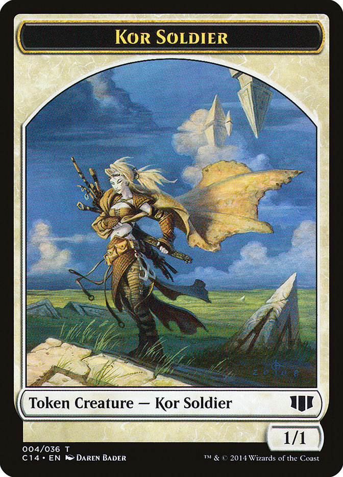 Kor Soldier // Pegasus Double-sided Token [Commander 2014 Tokens] | Fandemonia Ltd