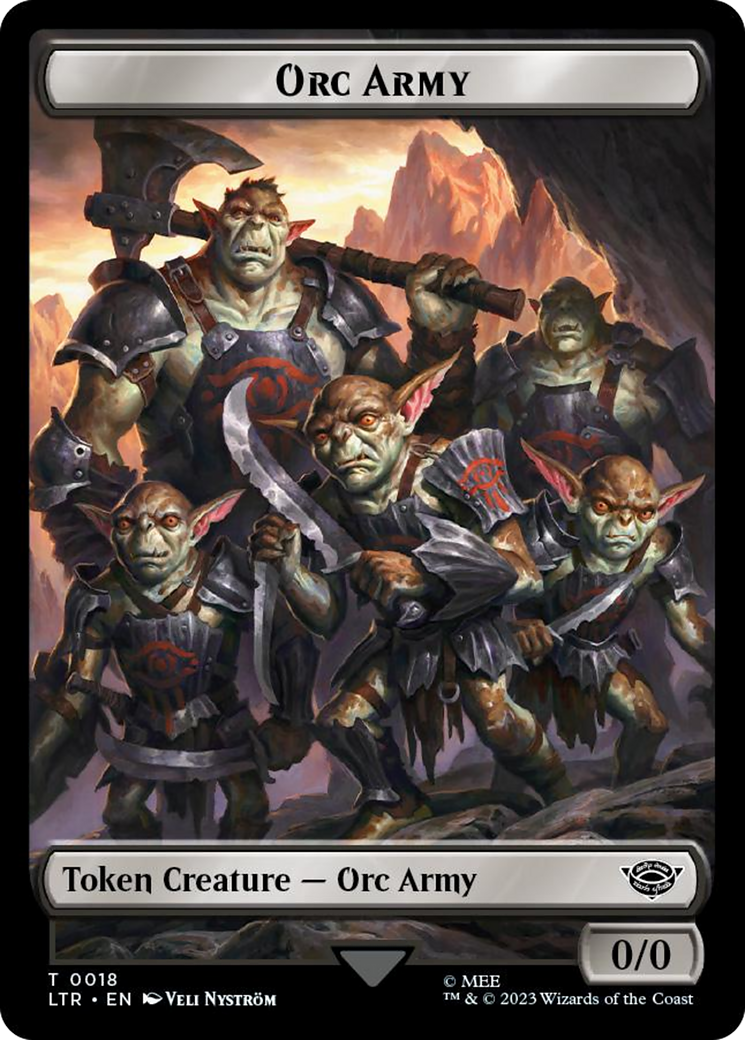 Orc Army (0018) // Food (0022) Double-Sided Token (Surge Foil) [The Lord of the Rings: Tales of Middle-Earth Tokens] | Fandemonia Ltd