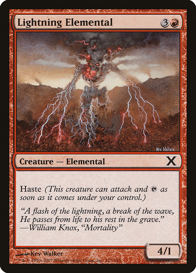 Lightning Elemental [Tenth Edition] | Fandemonia Ltd