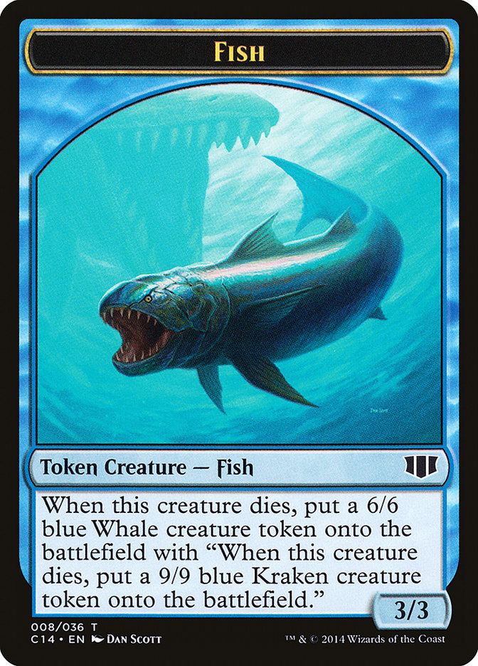 Fish // Zombie (011/036) Double-sided Token [Commander 2014 Tokens] | Fandemonia Ltd