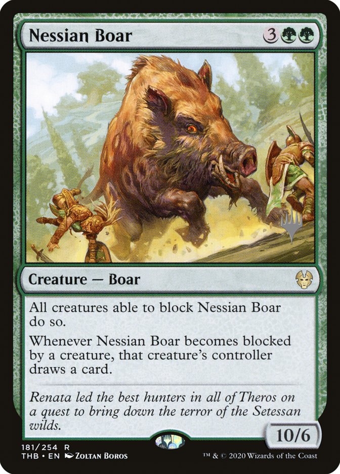 Nessian Boar (Promo Pack) [Theros Beyond Death Promos] | Fandemonia Ltd