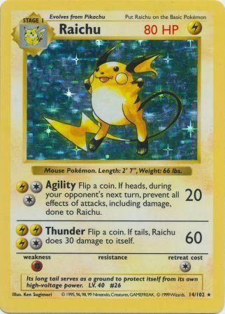 Raichu (14/102) [Base Set Shadowless Unlimited] | Fandemonia Ltd