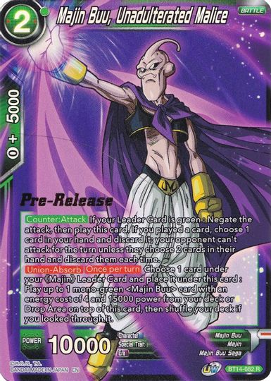 Majin Buu, Unadulterated Malice (BT14-082) [Cross Spirits Prerelease Promos] | Fandemonia Ltd