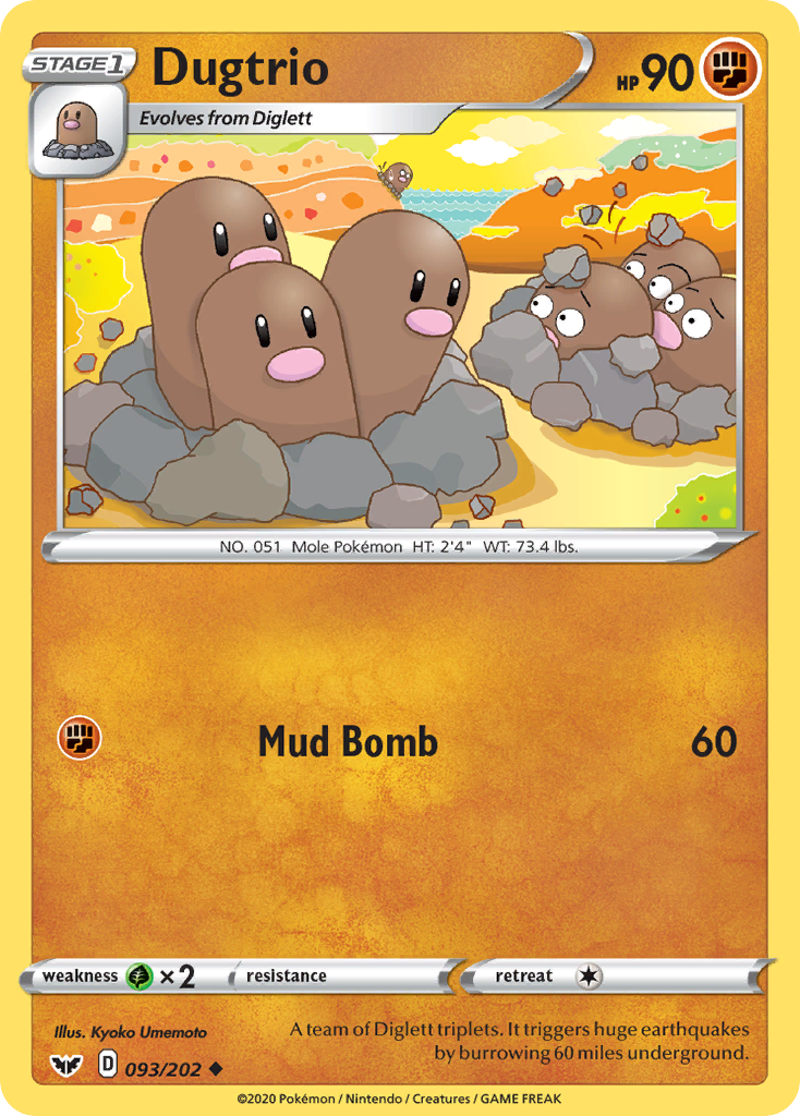 Dugtrio (093/202) [Sword & Shield: Base Set] | Fandemonia Ltd