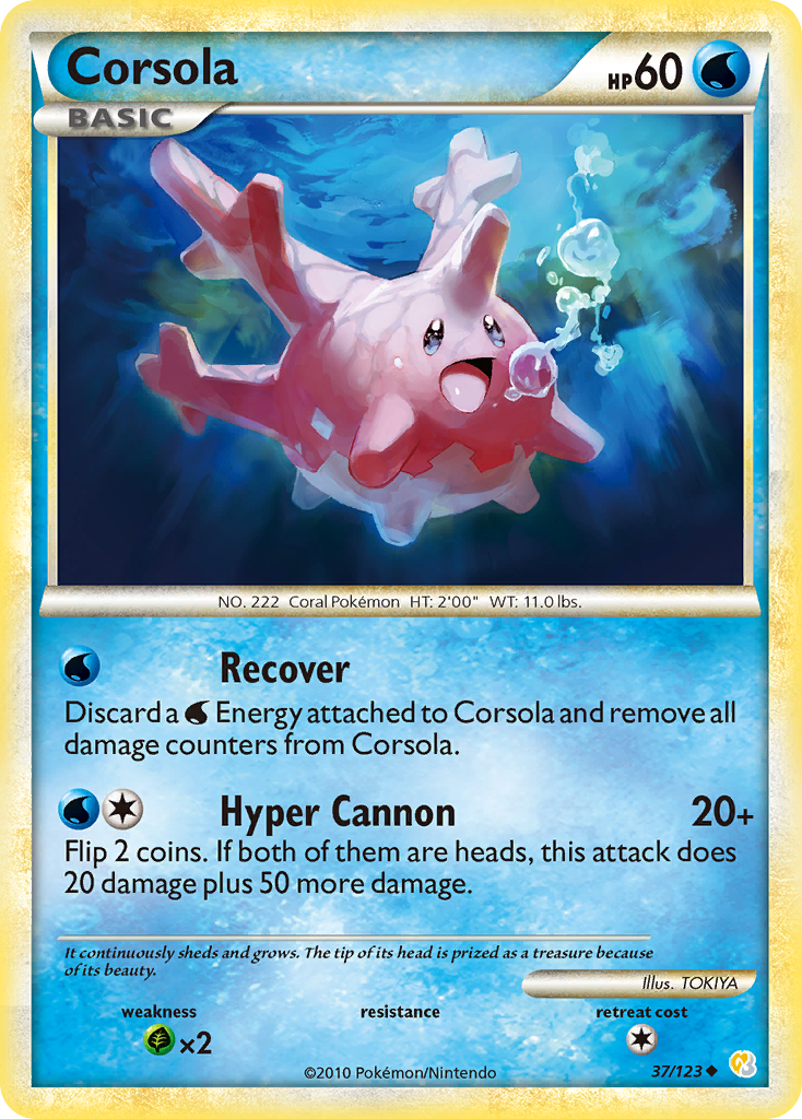 Corsola (37/123) [HeartGold & SoulSilver: Base Set] | Fandemonia Ltd