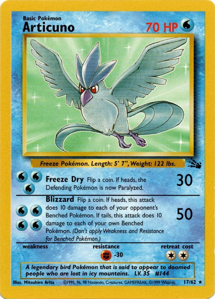 Articuno (17/62) [Fossil Unlimited] | Fandemonia Ltd