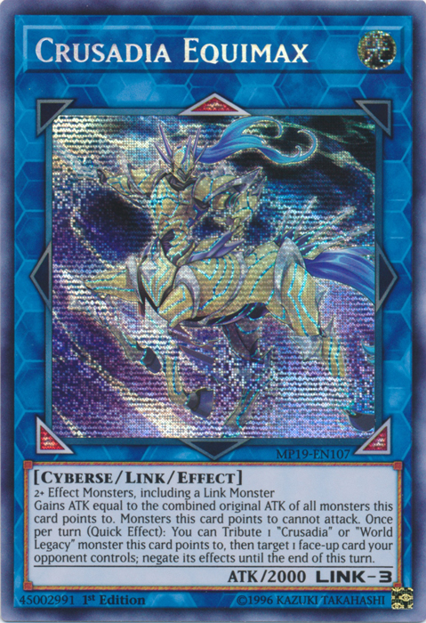 Crusadia Equimax [MP19-EN107] Prismatic Secret Rare | Fandemonia Ltd