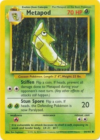 Metapod (54/102) [Base Set Unlimited] | Fandemonia Ltd