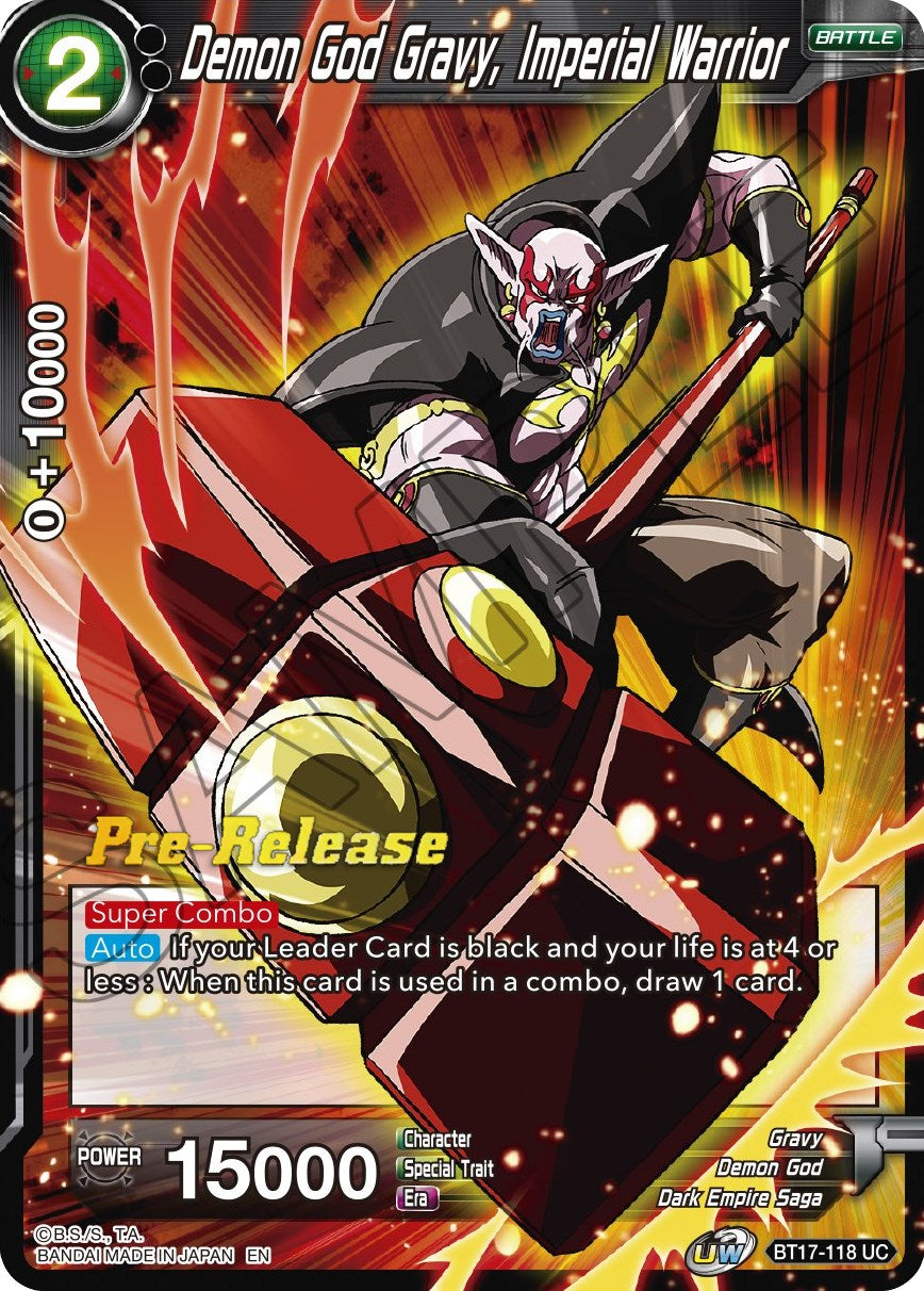 Demon God Gravy, Imperial Warrior (BT17-118) [Ultimate Squad Prerelease Promos] | Fandemonia Ltd