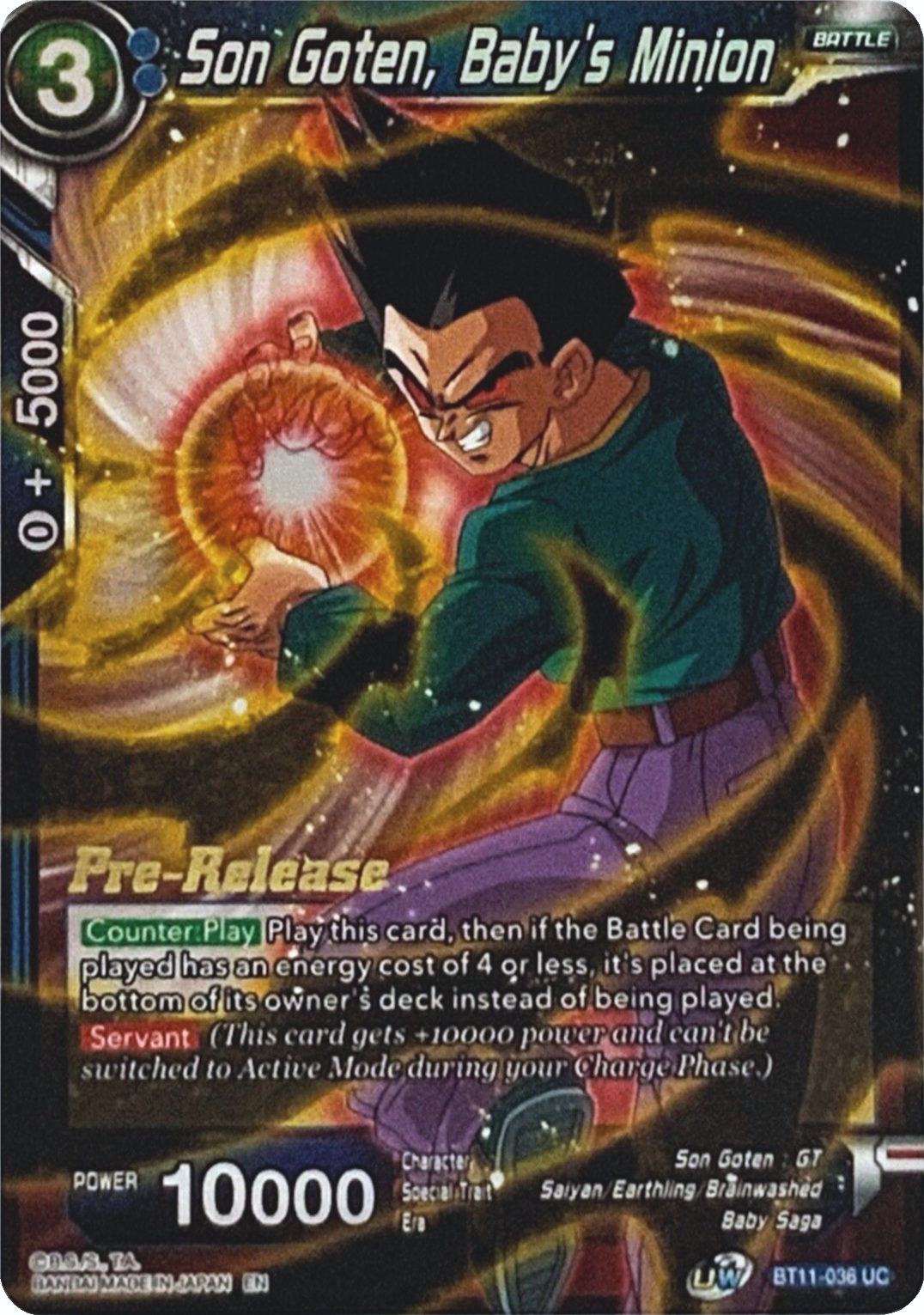 Son Goten, Baby's Minion (BT11-036) [Vermilion Bloodline Prerelease Promos] | Fandemonia Ltd