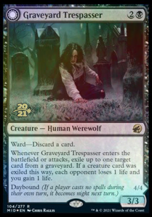 Graveyard Trespasser // Graveyard Glutton [Innistrad: Midnight Hunt Prerelease Promos] | Fandemonia Ltd