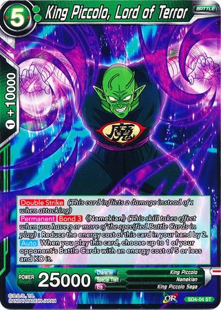 King Piccolo, Lord of Terror (Starter Deck - The Guardian of Namekians) [SD4-04] | Fandemonia Ltd