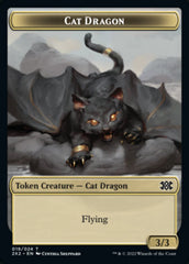 Cat Dragon // Treasure Double-sided Token [Double Masters 2022 Tokens] | Fandemonia Ltd