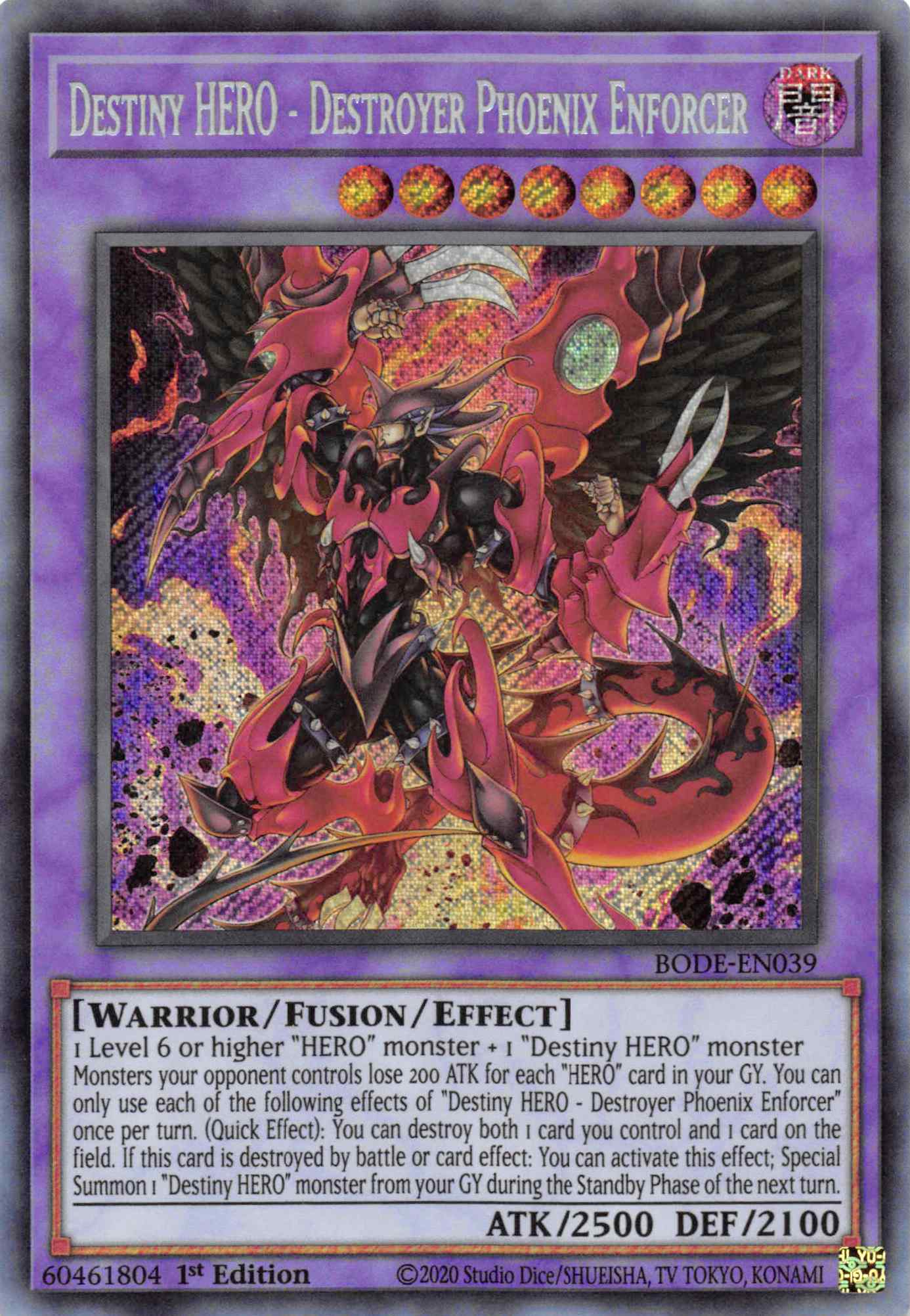 Destiny HERO - Destroyer Phoenix Enforcer [BODE-EN039] Secret Rare | Fandemonia Ltd