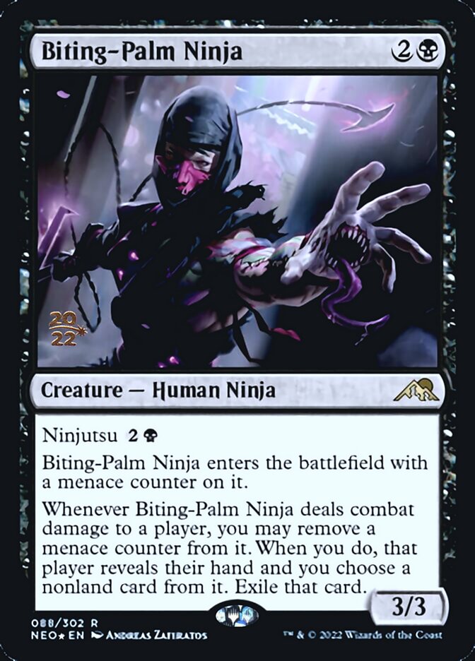 Biting-Palm Ninja [Kamigawa: Neon Dynasty Prerelease Promos] | Fandemonia Ltd