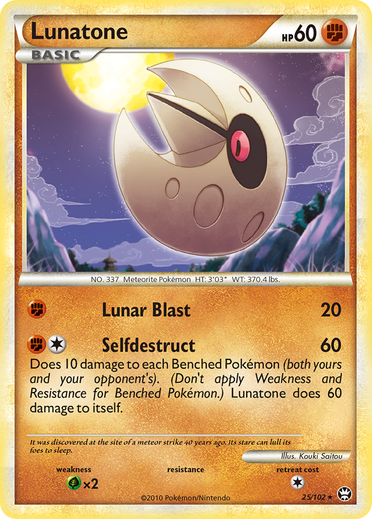 Lunatone (25/102) [HeartGold & SoulSilver: Triumphant] | Fandemonia Ltd