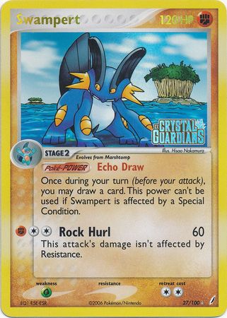 Swampert (27/100) (Stamped) [EX: Crystal Guardians] | Fandemonia Ltd