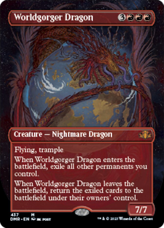Worldgorger Dragon (Borderless Alternate Art) [Dominaria Remastered] | Fandemonia Ltd