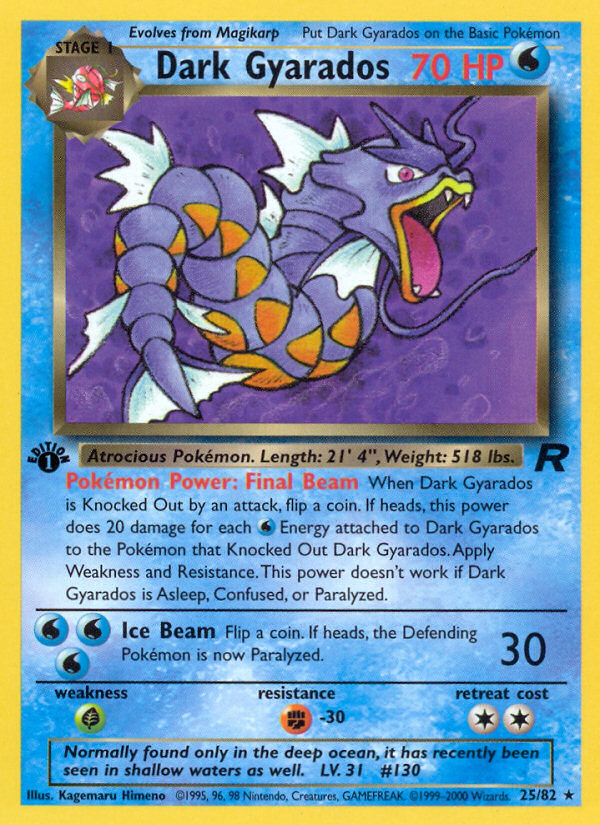 Dark Gyarados (25/82) [Team Rocket 1st Edition] | Fandemonia Ltd