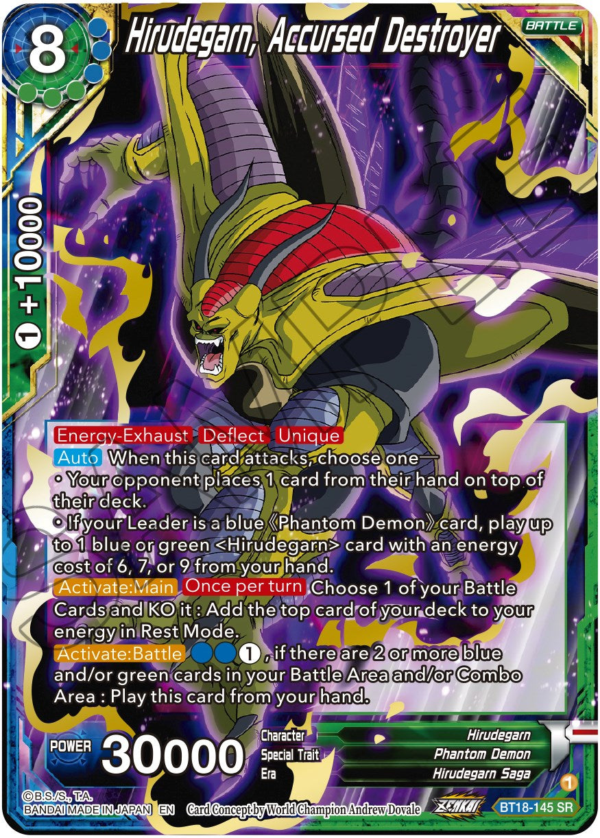 Hirudegarn, Accursed Destroyer (BT18-145) [Dawn of the Z-Legends] | Fandemonia Ltd