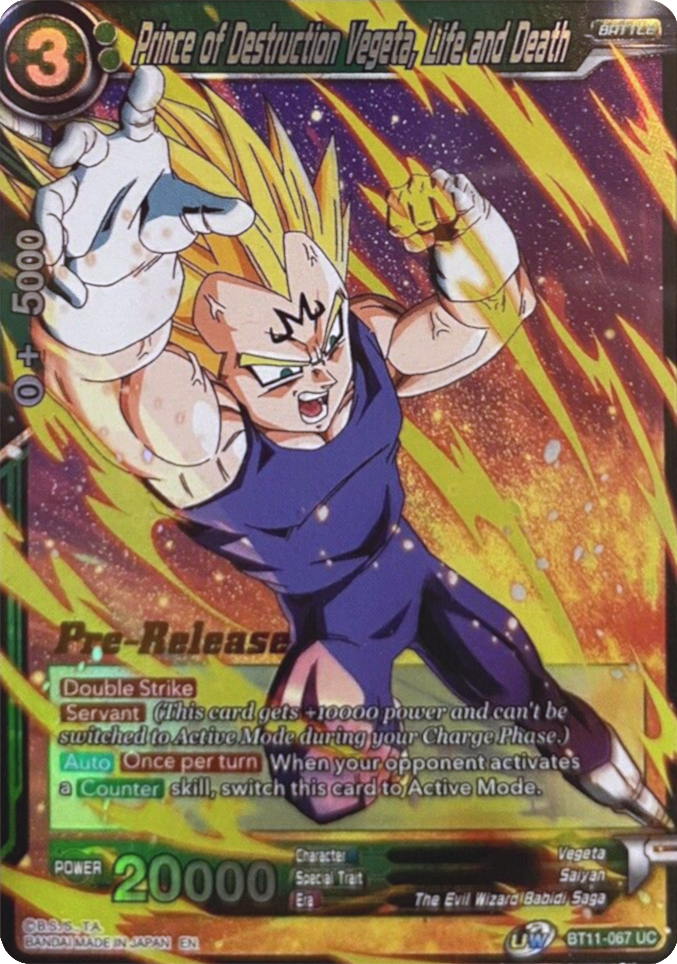 Prince of Destruction Vegeta, Life and Death (BT11-067) [Vermilion Bloodline Prerelease Promos] | Fandemonia Ltd