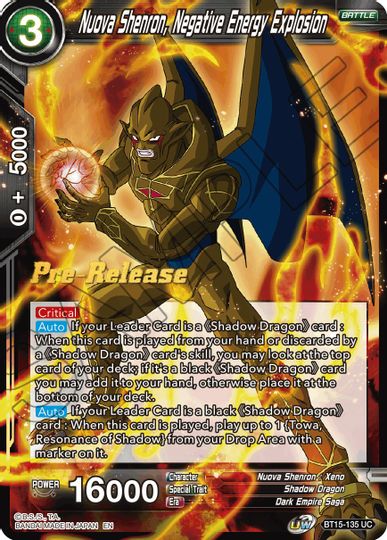 Nuova Shenron, Negative Energy Explosion (BT15-135) [Saiyan Showdown Prerelease Promos] | Fandemonia Ltd