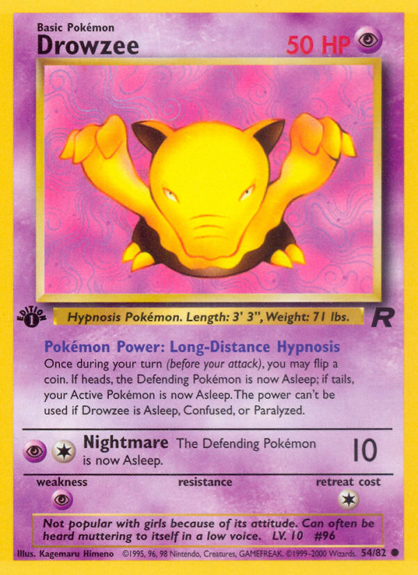 Drowzee (54/82) [Team Rocket 1st Edition] | Fandemonia Ltd