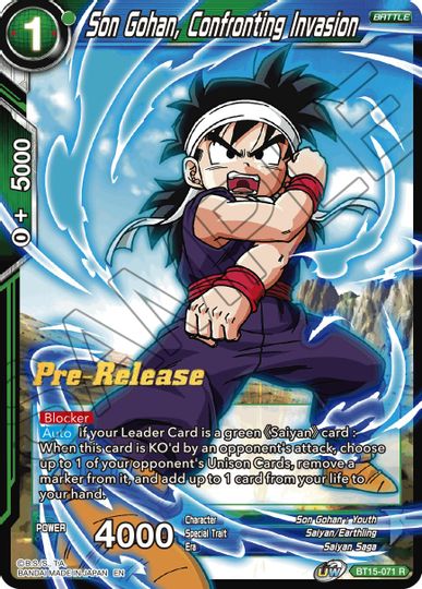 Son Gohan, Confronting Invasion (BT15-071) [Saiyan Showdown Prerelease Promos] | Fandemonia Ltd