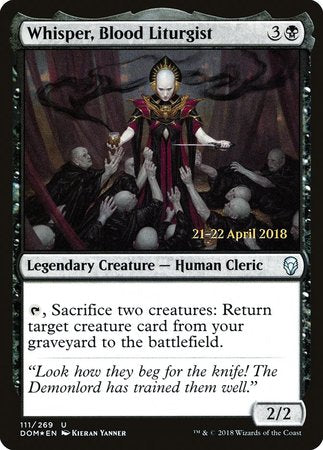 Whisper, Blood Liturgist [Dominaria Promos] | Fandemonia Ltd