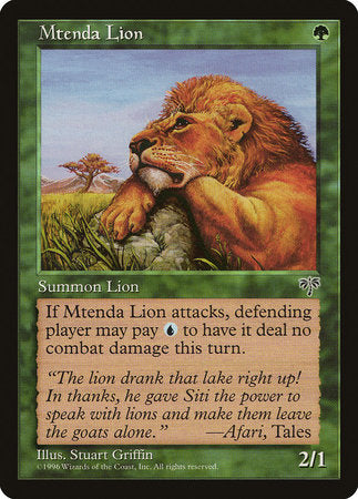 Mtenda Lion [Mirage] | Fandemonia Ltd