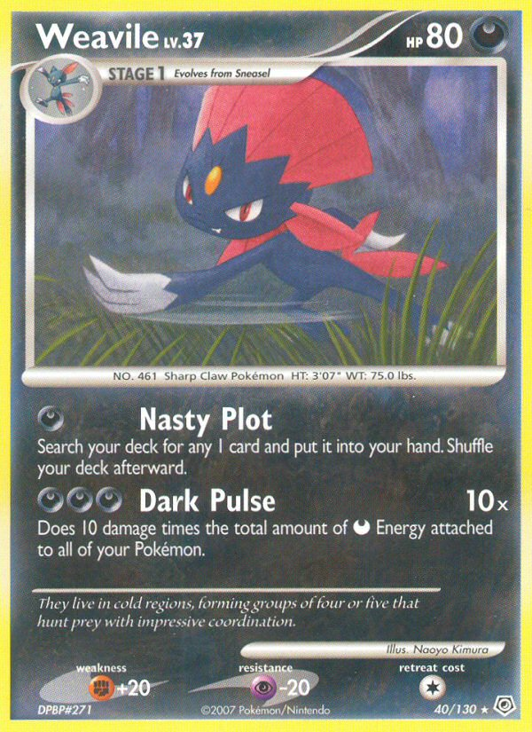 Weavile (40/130) [Diamond & Pearl: Base Set] | Fandemonia Ltd